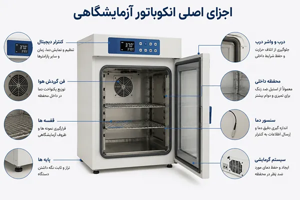 اجزای اصلی انکوباتور آزمایشگاهی